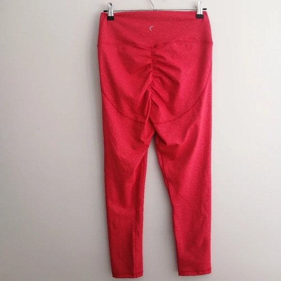 Zyia Red Leopard 24" Leggings Scrunchy What Light n Tight Crossover Waist 12 - Picture 4 of 15